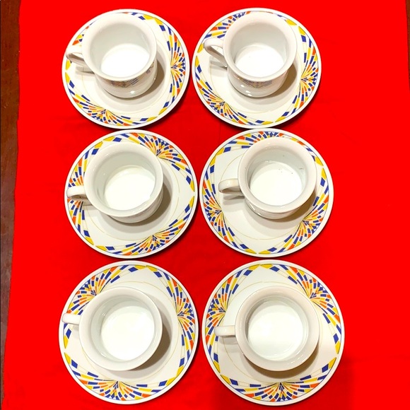 Per Alimenti porcelain coffee set of 6 cup and saucer - Picture 2 of 8
